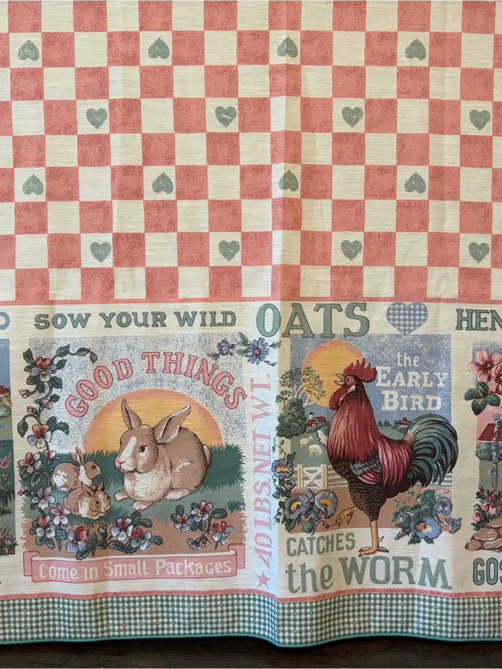 Vintage Handmade Farm Animals Tablecloth 54x54” Square Farmhouse Tablecloth